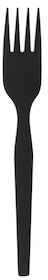 Dixie Ultra® SmartStock® Series-O Medium Weight Plastic Polystyrene Fork Refill. 6.5 in. Black color. 40 forks/pack, 24 packs/case.