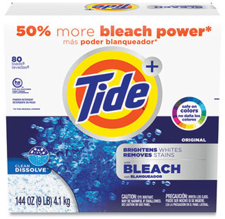 Tide® Plus Bleach Powder Laundry Detergent, Original Scent, Powder, 144 oz Box