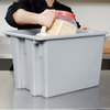 A Picture of product RCP-687600123 Rubbermaid FG172200GRAY Gray Palletote Box - 1.6 cu. ft