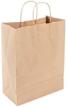 Duro Dubl Life® Missy Natural Kraft Paper Shopping Bag with Handles. 10 X 5 X 13 in. 250 bags/bundle.