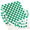 A Picture of product 298-302 Paper Basket Liner.  Grease Resistant Paper.  12" x 12".  Hunter Green Checkerboard Print.
