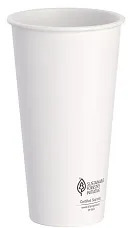 Solo ThermoGuard® Double Walled Insulated Paper Hot Cups. 20 oz. White. 30 cups/sleeve, 20 sleeves/case.