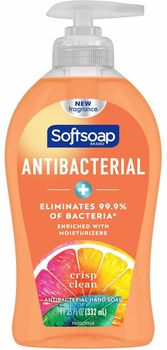 Softsoap® Antibacterial Liquid Hand Soap Pump Bottles. 11.25 oz. Crisp Clean scent. 6/Case.