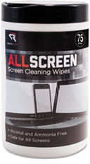 Advantus Read/Right AllScreen Screen Cleaning Wipes For Display Screen - Alcohol-free, Ammonia-free - 75 / Canister 1-Ply, 6 x 6, Unscented, White