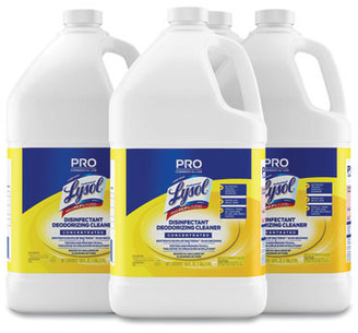 Professional LYSOL® Brand Disinfectant Deodorizing Cleaner Concentrate. 128 oz. Lemon scent. 4 bottle/carton.