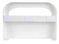 A Picture of product 966-884 Boardwalk Toilet Seat Cover Dispenser, 16 x 3 x 11.5, White, 2/Box  White Plastic