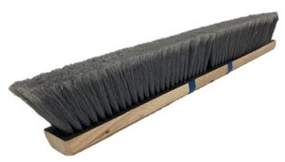 24" Gray Flagged Floor Brush - Sustainable Wood Block