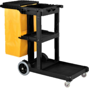 Janitor's Cart - Black w/Yellow Bag