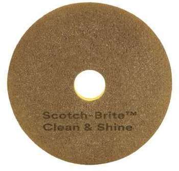 Scotch-Brite™ Clean & Shine Pads. 16 in. Brown and Yellow. 5/case.