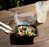 A Picture of product FIS-172SH6 ReForm Square Duo Color Hinged Polypropylene Containers. 6 X 6 in. Black and Clear. 200/case.