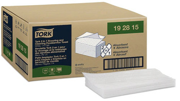 Tork 2 in 1 Scouring and Cleaning Foodservice Towels. 1-Ply. 13 X 21 in. White. 120/case.