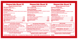 Secondary Ready-to-Use Solution Labels.  Printed Hepacide Quat