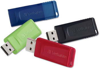 Verbatim® Store 'n' Go® USB Flash DriveStore 'n' Go USB Flash Drive, 16 GB, Assorted Colors, 4/Pack