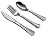 A Picture of product TBL-8305ASV Tablemate® Sterling Assorted Plastic Cutlery, Mediumweight, Silver, 20 Forks, 15 Knives, 15 Spoons/Pack
