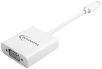 Innovera® USB Type-C VGA Adapter USB-C/VGA, 0.65 ft, White