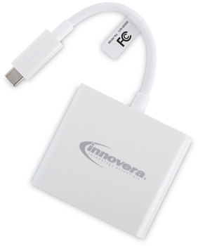 Innovera® USB Type-C HDMI Multiport Adapter HDMI/USB-C/USB 3.0, 0.65 ft, White