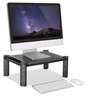 A Picture of product IVR-55051 Innovera® Large Monitor Stand with Cable Management 12.99" x 17.1" 6.6", Black, Supports 22 lbs