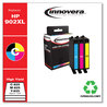 A Picture of product IVR-902XLCMY Innovera® 902XLCMY Remanufactured Cyan/Magenta/Yellow High-Yield Ink, Replacement for 902XL (T6M02AN), 825 Page-Yield