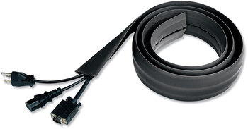 Innovera® Cable Management Coiled Tube Floor Sleeve 2.5" x 0.5" Channel, 72" Long, Black
