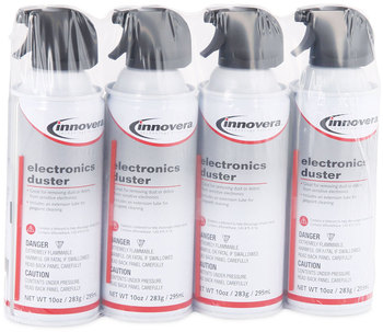 Innovera® Compressed Air Duster Cleaner 10 oz Can, 4/Pack