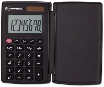 Innovera® 15921 Pocket Calculator with Hard Shell Flip Cover 8-Digit LCD