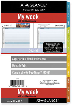 AT-A-GLANCE® My Day Daily/Monthly Planner Refill Desk Size 4, 8.5 x 5.5, Blue/White Sheets, 12-Month (Jan to Dec): 2023