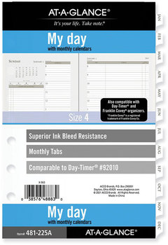 AT-A-GLANCE® My Day Daily/Monthly Planner Refill with Diary Notes, Desk Size 4, 8.5 x 5.5, Brown/White Sheets, 12-Month (Jan to Dec): 2023