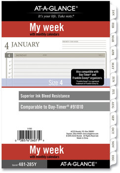 AT-A-GLANCE® 2-Page-Per-Week Planner Refills 8.5 x 5.5, White Sheets, 12-Month (Jan to Dec): 2024