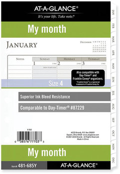 AT-A-GLANCE® My Month Loose-leaf Monthly Planner Refill Loose-Leaf Desk Size 4, 8.5 x 5.5, Brown/White Sheets, 12-Month (Jan to Dec): 2023