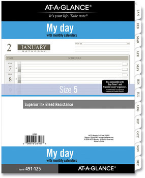 AT-A-GLANCE® 1-Page-Per-Day Planner Refills 11 x 8.5, White Sheets, 12-Month (Jan to Dec): 2023