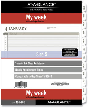 AT-A-GLANCE® 2-Page-Per-Week Planner Refills 11 x 8.5, White Sheets, 12-Month (Jan to Dec): 2023