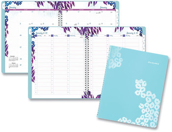 AT-A-GLANCE® Wild Washes Weekly/Monthly Planner Flora/Fauna Artwork, 11 x 8.5, Blue Cover, 13-Month (Jan to Jan): 2024-2025