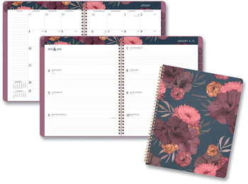 AT-A-GLANCE® Dark Romance Weekly/Monthly Planner Floral Artwork, 11 x 8.5, Multicolor Cover, 13-Month (Jan-Jan): 2024-2025