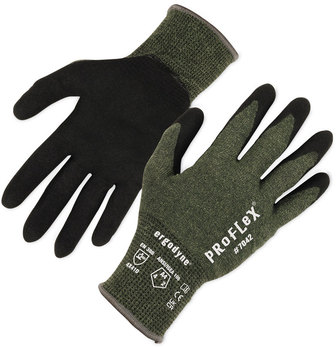 ergodyne® ProFlex 7042 ANSI A4 Nitrile-Coated CR Gloves. Size Large. Green. 1 pair. Ships in 1-3 Business Days.