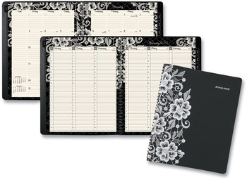 AT-A-GLANCE® Lacey Weekly/Monthly Appointment Book Weekly Block Format Professional Artwork, 11 x 8.5, Black/White, 13-Month (Jan-Jan): 2024-2025