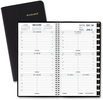 AT-A-GLANCE® Compact Weekly Appointment Book 6.25 x 3.25, Black Cover, 12-Month (Jan to Dec): 2024