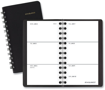 AT-A-GLANCE® Weekly Planner 4.5 x 2.5, Black Cover, 12-Month (Jan to Dec): 2024