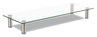 A Picture of product IVR-55025 Innovera® Adjustable Tempered Glass Monitor Riser 22.75" x 8.25" 3" to 3.5", Clear/Silver