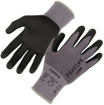 ergodyne® ProFlex 7000 Nitrile-Coated Gloves with Microfoam Palm. Size Large. Gray. 12 pairs/pack. Ships in 1-3 Business Days.