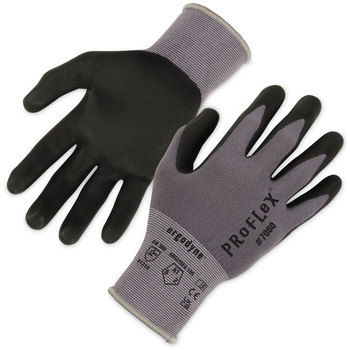 ergodyne® ProFlex 7000 Nitrile-Coated Gloves with Microfoam Palm. Size X-Large. Gray. 12 pairs. Ships in 1-3 Business Days.