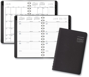 AT-A-GLANCE® Contemporary Weekly/Monthly Planner Open-Block Format, 8.5 x 5.5, Graphite Cover, 12-Month (Jan to Dec): 2024