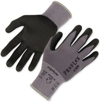 ergodyne® ProFlex 7000 Nitrile-Coated Gloves with Microfoam Palm. Size Medium. Gray. 1 pair. Ships in 1-3 Business Days.