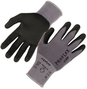 ergodyne® ProFlex 7000 Nitrile-Coated Gloves with Microfoam Palm. Size Large. Gray. 1 pair. Ships in 1-3 Business Days.