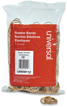 Universal® Rubber Bands Size 12, 0.04" Gauge, Beige, 1 lb Box, 2,500/Pack