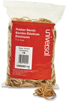 Universal® Rubber Bands Size 14, 0.04" Gauge, Beige, 1 lb Box, 2,200/Pack
