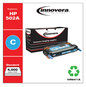A Picture of product IVR-6471A Innovera® 6470A, 6471A, 6472A, 6473A Laser Cartridge Remanufactured Cyan Toner, Replacement for 502A (Q6471A), 4,000 Page-Yield