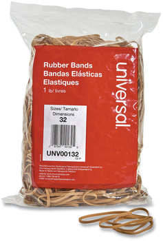Universal® Rubber Bands Size 32, 0.04" Gauge, Beige, 1 lb Box, 820/Pack