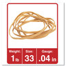 A Picture of product UNV-00133 Universal® Rubber Bands Size 33, 0.04" Gauge, Beige, 1 lb Box, 640/Pack