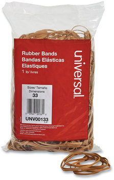 Universal® Rubber Bands Size 33, 0.04" Gauge, Beige, 1 lb Box, 640/Pack