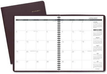 AT-A-GLANCE® Monthly Planner 11 x 9, Winestone Cover, 15-Month (Jan to Mar): 2024 2025
